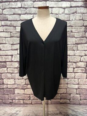 August Max Women Black 1 Button Cardigan Size X